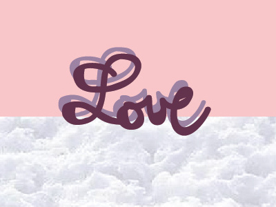 Love cloud font hand drawn love cloud typography vector graphic
