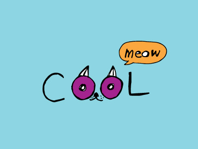 Cool Cat cool cat hand lettering illustration pen and ink vector graphic