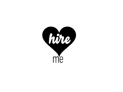 Heart black and white hire me illustration illustrator lettering logo
