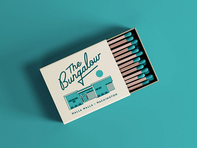 The Bungalow Matchbook architecture brand design branding design hospitality illustration logo mid century mid century midcentury midcentury modern mock up mockup vector venue washington wine