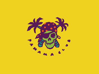 Panamá Club pirate calavera club design eye illustration panama panamaclub patch pirata pirate skull tropical