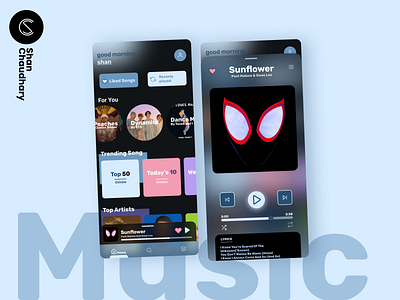 Music Player - by shan app app design application color daily ui design figma graphic design homepage minimal mobile app homepage mobile ui music music player ui ui design ux vector