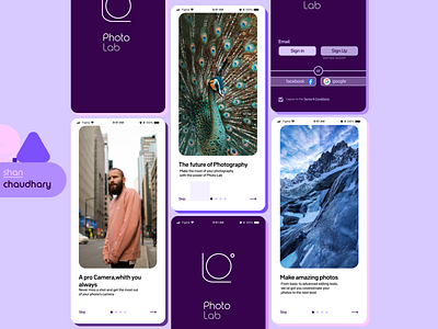 Onboarding and login Ui (Photo lab) -shan 2021 design app design branding color design figma graphic design login logo minimal mobile ui onboard splash screen ui ux