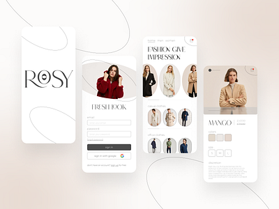 Rosy - UI (fashion) adobe android app design apple banner brand design branding clean coffee color creative design fashion flat graphic design icon interface logo minimal ui