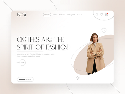 Rosy - Web UI (fashion) #campaign rosy 2021 design branding design fashion figma graphic design logo minimal ui web web designe website