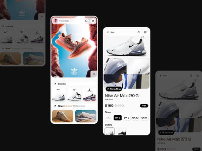 Shoes app UI/UX adidas air appdesign branding dailyui design dribbblers figma graphic design logo nike shoes ui userexperience userinterface