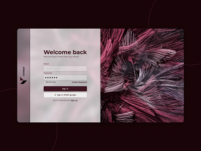 Log in page branding color design figma glassmorphism sign in signup ui ux web design webdesgin