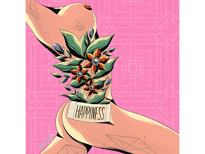HAPPINESS art artist artwork flat illustration logo minimal nft