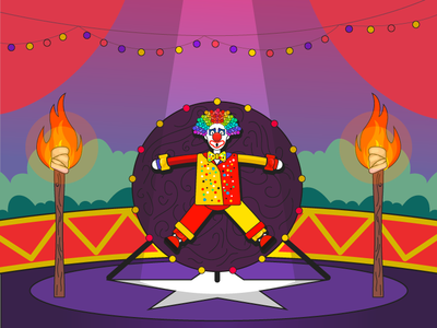 Circus Darts circus clown darts game gamification illustration rainow