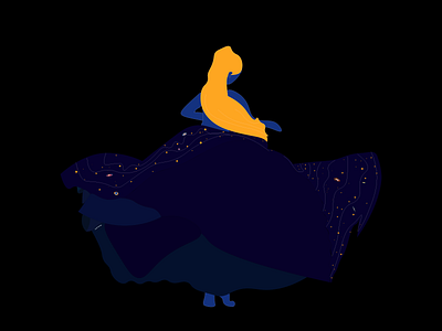 Mother Galaxy dark design galaxy girl illustration illustrator star stars universe