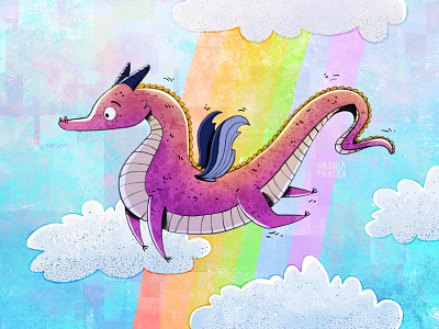 A little dragon in the sky character children children book childrensbookillustration clouds comic concept design digitalartist digitaldrawing drache dragon draw drawing germanillustration illustration illustrationart kinderbuch kinderbuchillustration zeichnen