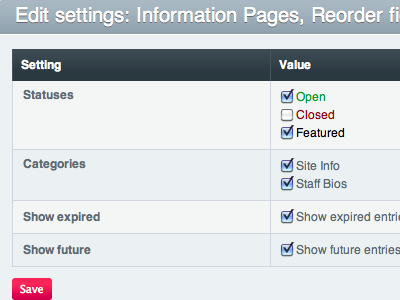 Low Reorder Settings For EE2 addon checkboxes code expressionengine reorder