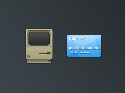Macintosh and Debit card 128 128px card debit icon icons iconset macintosh set