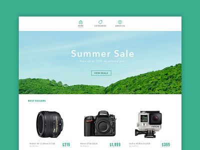 Web shop cameras icons interface photography shop ui ux webdesign website