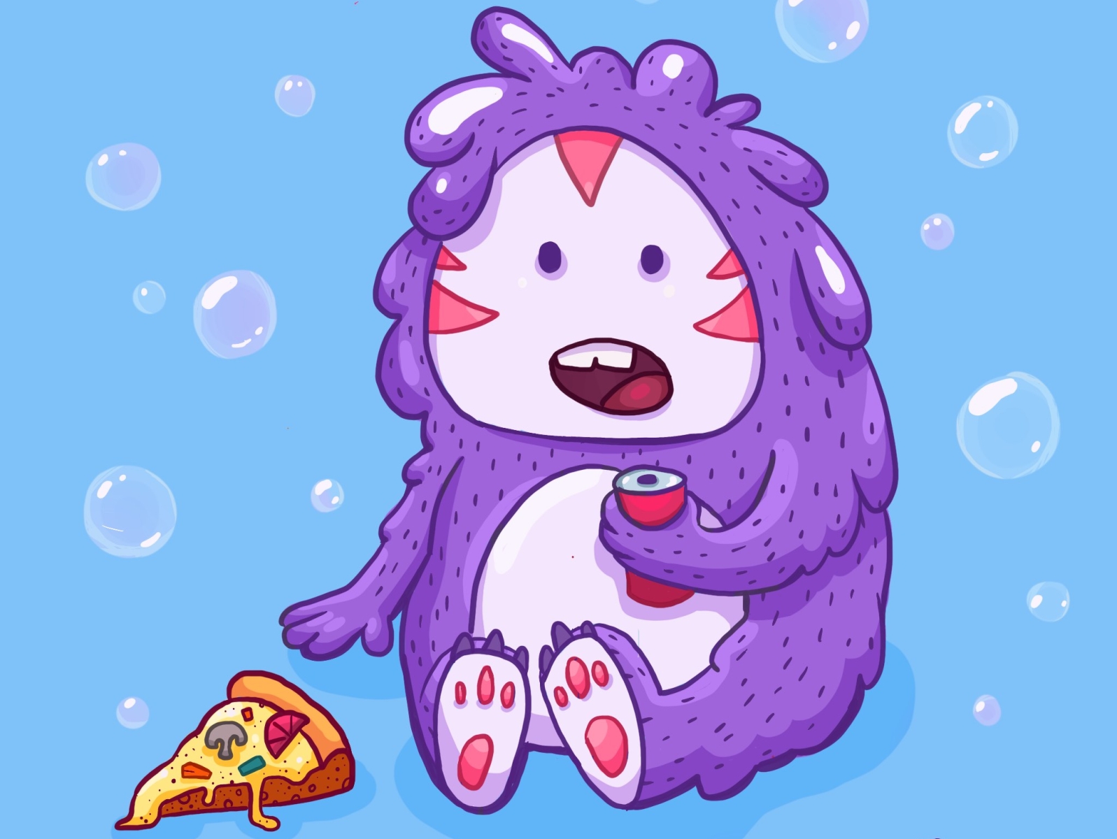 Monster and pizza by Liza on Dribbble