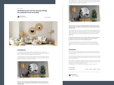 Blog Single Post Design blog clean design interior single page ui ui design user interface ux web design website