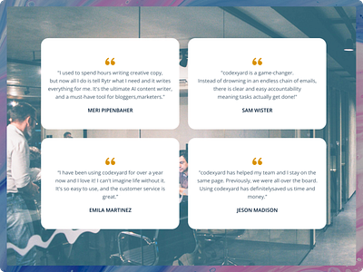 Website Testimonial Page 092 client dailyui design figma page quote review section testimonial ui ui design uiux user interface ux web web design website