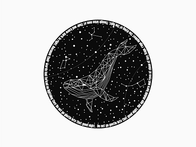 Whale in space. Black and white poster. art cosmo design graphic design ill illustration planet poster space stars vector whale