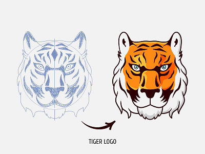 Logotype Tiger Head art branding cover design graphic design head illustration logo logotype poster tiger vector