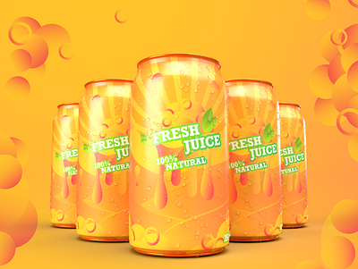 Fresh orange juice in a can. Brand design. Packaging art branding can cover design graphic design illustration juice logo orange packaging vector