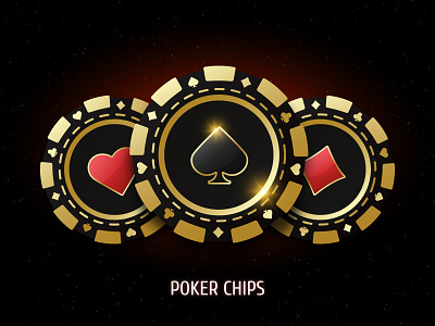 Poker Chips art bet betting casino chip club design diamond gambling game heart illustration logo poker spade suit ui ux vector
