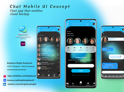 Chat Mobile App UI Concept branding design illustration landingpagedesign logo mobile app prototype ui ui ux uidesign ux web wireframe
