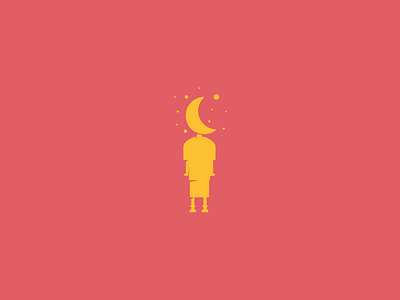 Moonhead icon illustration kid moon stars vector