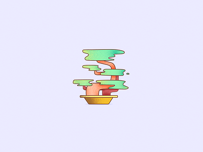 Bonsai bonsai cute digital illustration vector