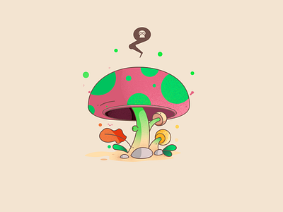 Toxic Mushroom digital forest illustration mushroom plant toxic vector