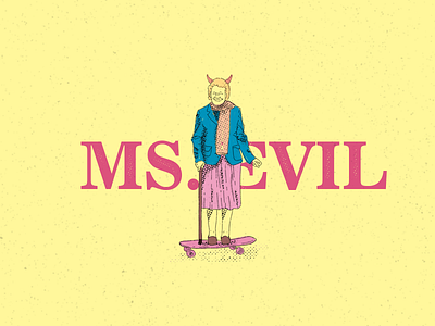 Ms. Evil digital evil illustration old skate texture