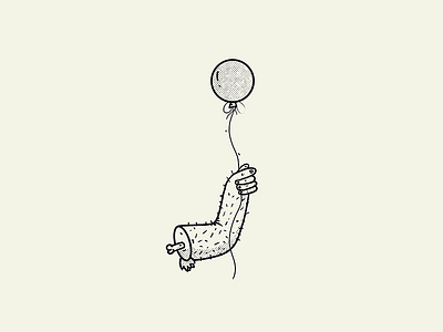 Segure firme o seu balão arm balloon digital draw hand illustration texture vector