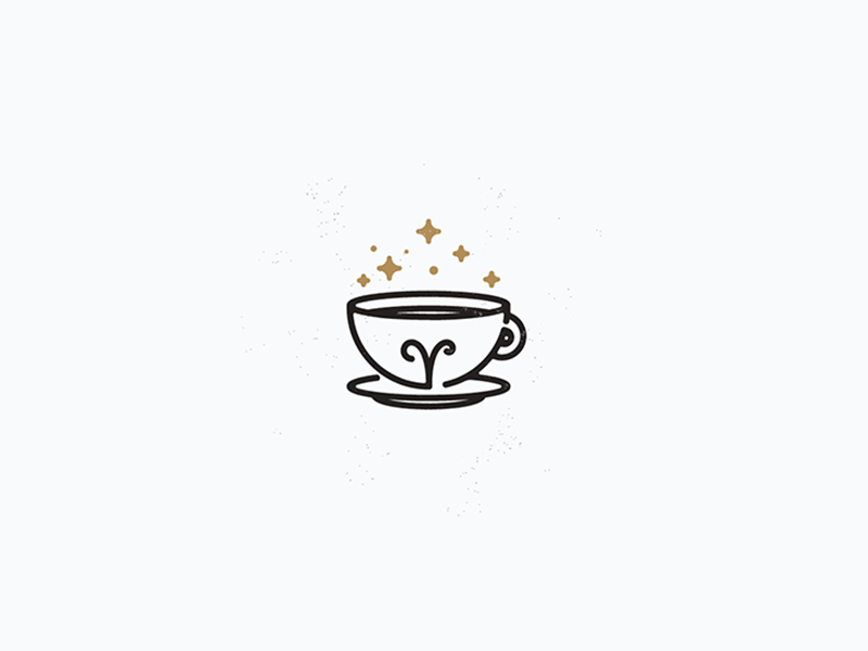 Áries Coffee Shop line art icon atrology space aries magic shop coffee vector