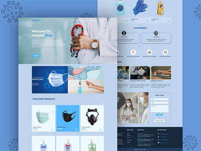 Medical Hospital Ecommerce Shop Landing Page Template Design