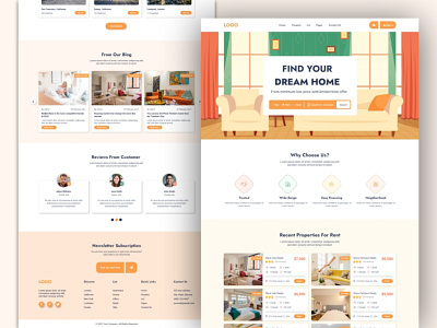 Real Estate Landing Page Template design home page landing page landing page design real estate template ui uidesign uiux design ux uxdesign web page website websitedesign