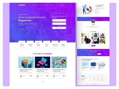 Creative Online Education Landing Page course customizable design education landing page online course online education template ui ui design uidesign userexperience ux ux design uxdesign web design web page website websitedesign webtemplate