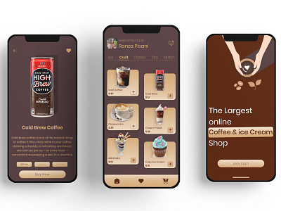 Coffee & Ice Cream Shop App Android android app app design app ui coff ice app ice cream ice cream shop iphone iso mobile app mobile ui template ui uidesign uxdesign