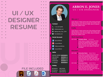 Best UI Designer Resume Free Download branding customizable design illustration logo template ui uidesign uxdesign website