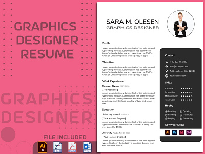 Free Graphic Designer CV Download branding customizable graphic design graphicdesignercv graphicresume illustration logo resume template website