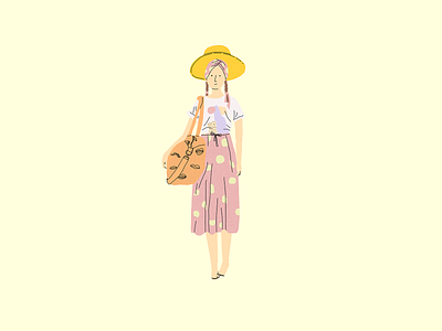 Summer girl character cloth illustration look pinterest procreate redraw