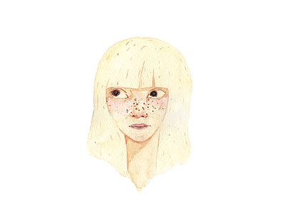 Freckly girl avatar face female freckled girl illustration ink sia sticker watercolour