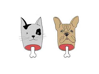 Mrs. Cat and Mr. Dog avatars bone characters halloween heads illustration man mr mrs woman
