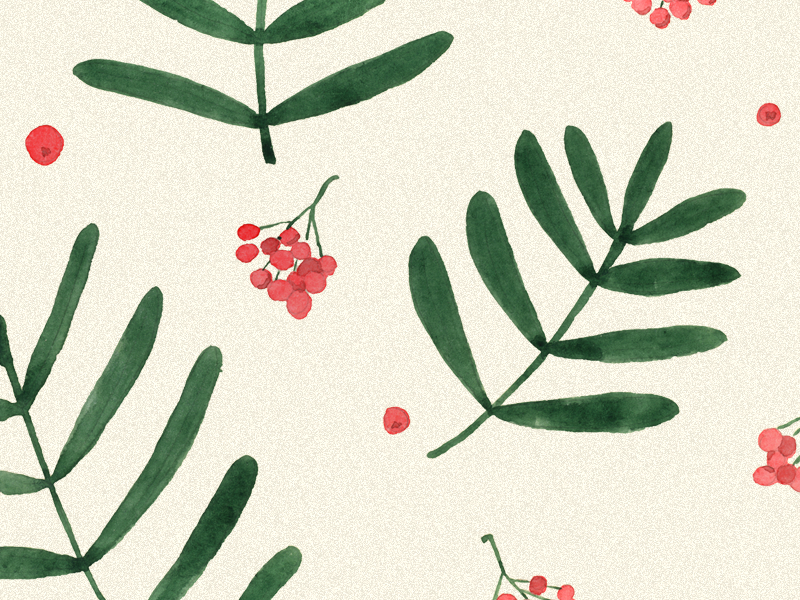 Floral pattern. Rowan rowan watercolor wallpaper spring pattern leaves illustration green floral fabrics botanical berries