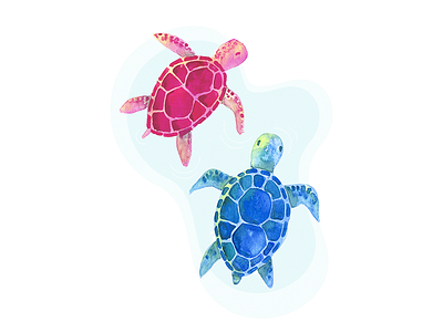 Turtles illustration instagram live painting stream turtles watecolor