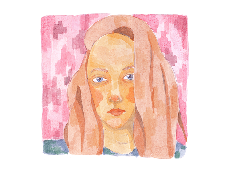 Self-portrait media sticker postcard face avatar character me illustration watercolor