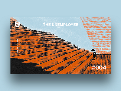 Illustration for Unemployee.by cover dots editorial illustration magazine markers rust texture unemployed unemployee