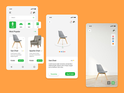 Furniture E-Commerce App adobe xd book now ecommerce figma furniture interface interfacely list mobile app shop sketch store ui userexperience userinterface ux uxswipe webdesign webdesigner