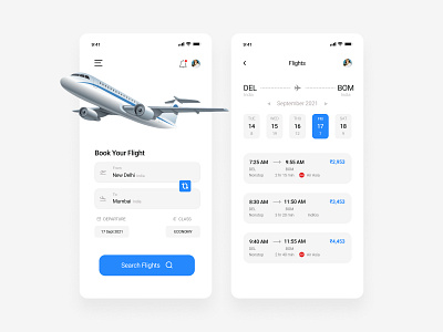 Flight Ticket Booking App 2021 adobe xd aesthetic app deign book cool figma flight illustrator invision latest new order sketch trend trending ui userexperience userinterface ux