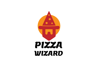 Pizza Wizard branding design flat illustration logo minimal typography vector