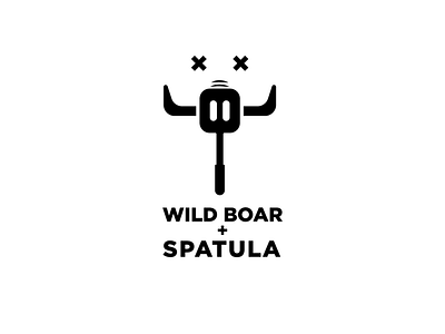 Boar + Spatula branding design flat illustration logo minimal typography vector