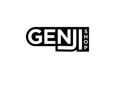 Genji Shop branding clothing brand design flat logo minimal typography vector